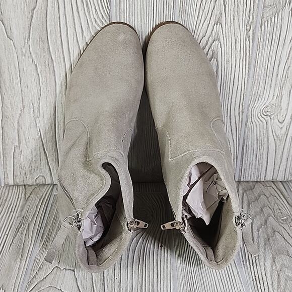 Asos Taupe Leather Suede Ankle Boots Womens Size 7 - Picture 6 of 13